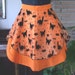 Retro Style Black Cats on Orange Halloween Half Apron