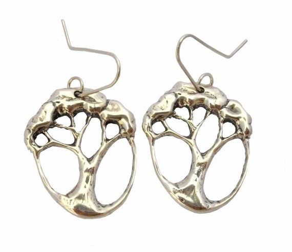 New Zealand Pohutakawa Tree Sterling Silver Earrings