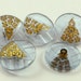 SALE Czech Art Glass Deco Style Buttons Lilac & Gold