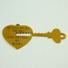 Large vintage key & heart pendant set