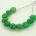 Pretty parrot green chalcedony faceted heart briolette beads 8mm set of 10