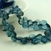 SALE London blue topaz faceted heart briolette beads 8mm 1/4 strand