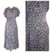 VINTAGE 1940's Pink and Teal Print Dress with Brass Buttons