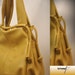 Leather slouchy Handbag, named Femme Fatale , in yellow color MADE TO ORDER