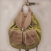 Leather handmade backpack -purse . Ossa in vegetable green with brown detailsMADE TO ORDER