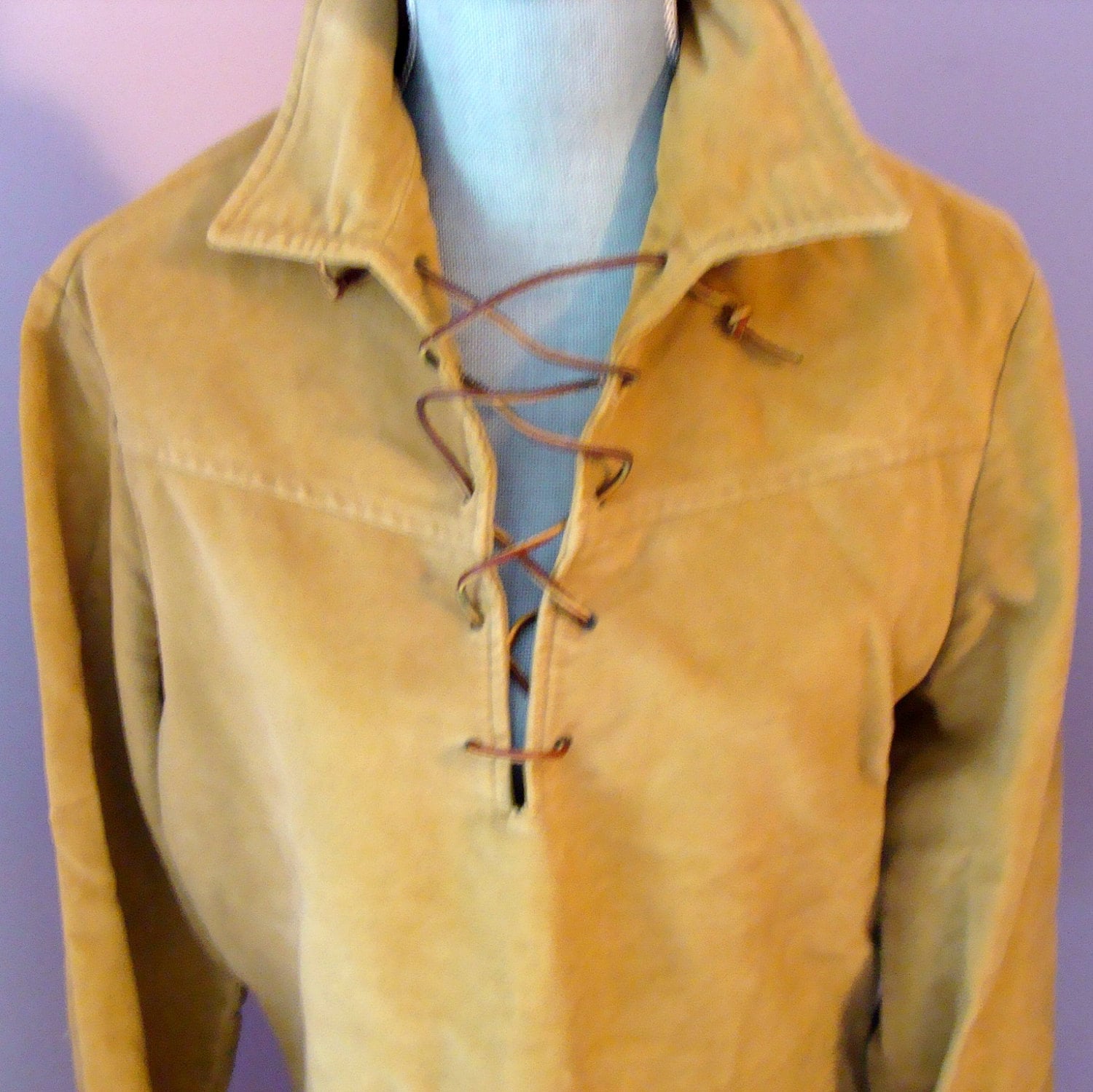 Vintage Hague Suede buckskin type shirt size by TheNorthCottage