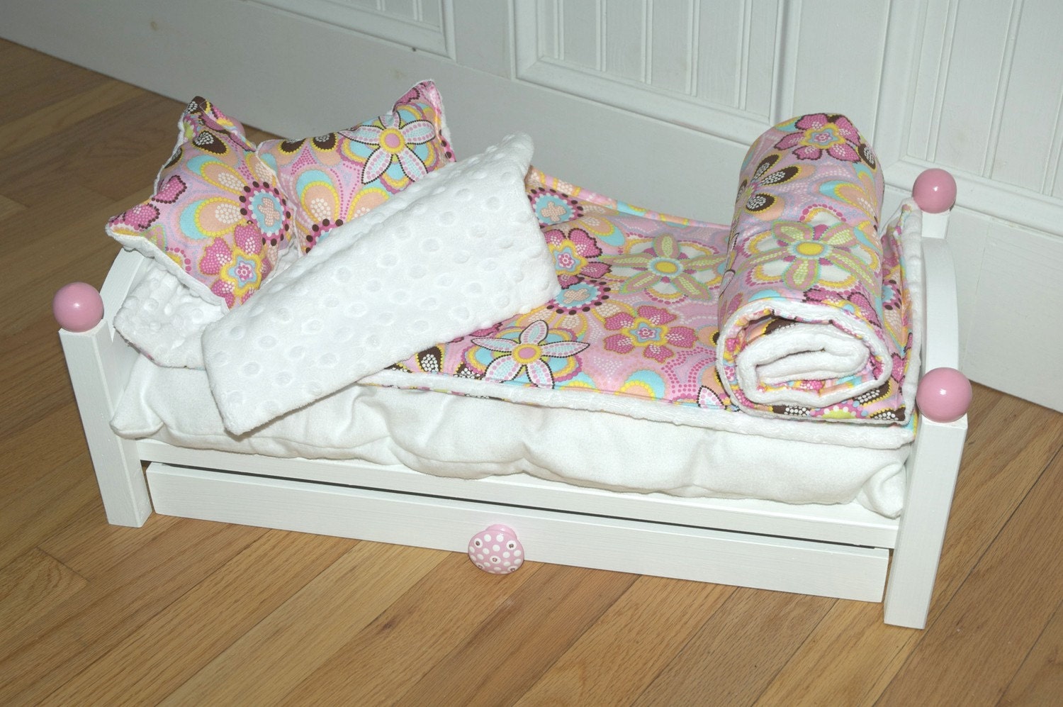 Doll Bed Super Sleepover Trundle Doll Bed Fits by GirlDollBeds
