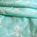 Minty Aqua Blue and White Bow Vintage Fabric-4 Plus Yards- White Polka Dots and White Bows- Vintage Material