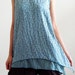 Blue Sky Two Layers Sleeveless Blue Cotton Blouse,blue blouse