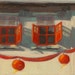 Chinese Red Paper Lantern Painting - Chinatown Singapore - Shophouse Window No. 10 - Print of Original Oil Painting
