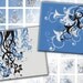 Blue and grey Swirls digital collage sheet 1x1 inches squares (079) Buy 3 - get 1 free