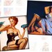 Pinup girls digital collage sheet pedant size scrabble tile 1x1 inches squares Vol. 2 (086) Buy 3 - get 1 free