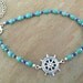 Nautical Anklet, Turquoise Beach Jewelry, Lapis, Sterling Silver Adjustable Anklet