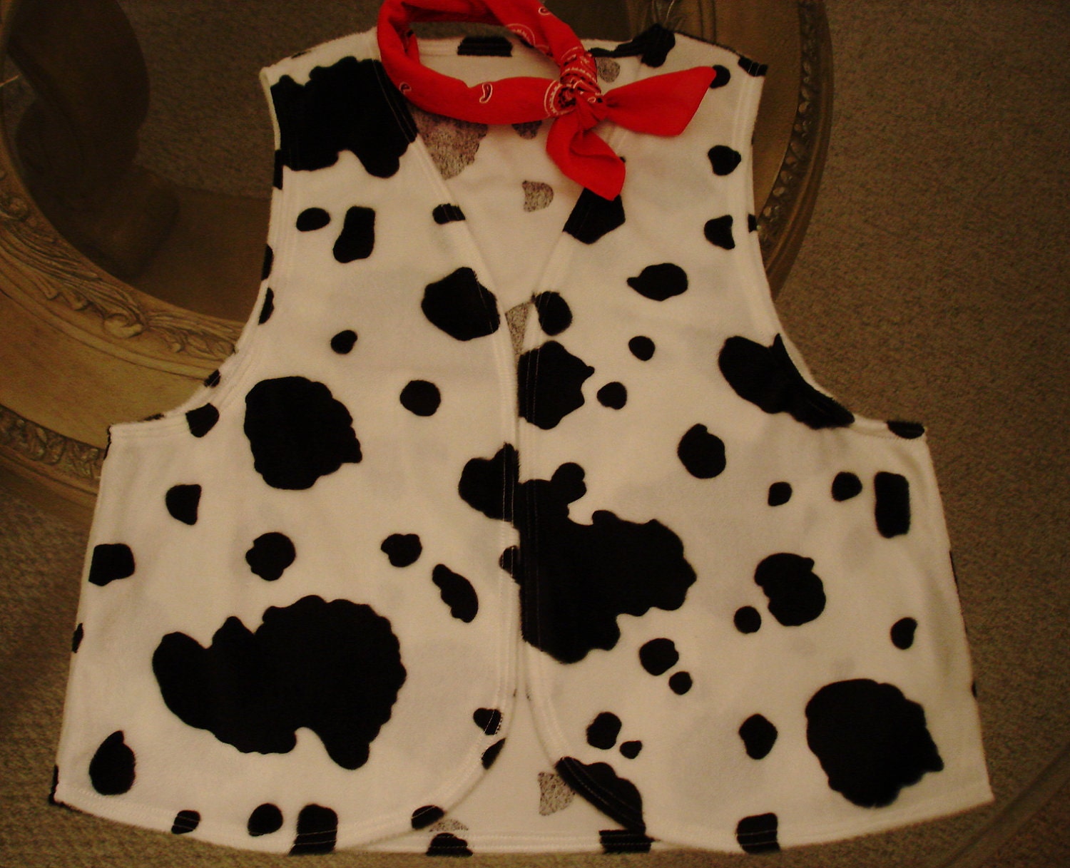 Cow Print Vest Men's M
