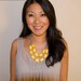 yellow wooden bib necklace