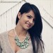 aged robins egg / olive green and cream bib statement necklace