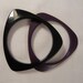 Vintage Black & Purple Triangle Asymmetrical Lucite Bangle Bracelets Pair Set