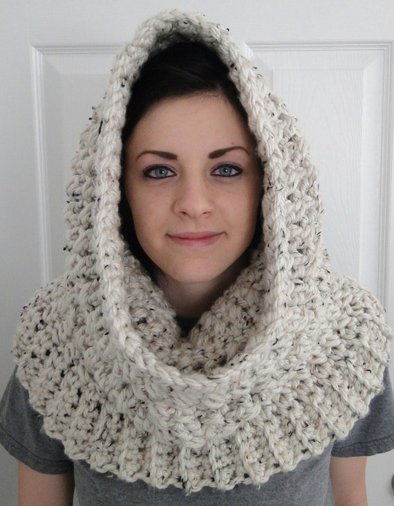 PDF PATTERN ONLY Hooded Neck Warmer Cowl Scarf for Women