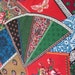 Patchwork Print Fabric 1980s Vintage Red Green Blue