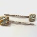 Textured Stoneware Bobby Pins with Sky Blue and Tan Swirls