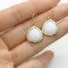 Gemma. White Opal Faceted Heart Glass Stone Pendant Earrings Gold