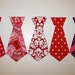 DIY One Iron on Tie Valentine's Day fabric Appliques.