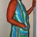 1960 Summer Stripe Button Down Beach Shift Dress
