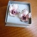 Vintage 1980s Pink Crystal Lotus Flower Earrings