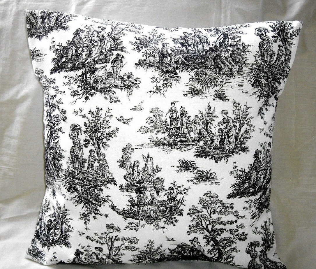 16x16 waverly black n white french toile pillow cover free 16x16 waverly black n white french toile pillow cover free