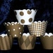 Coffee Brown Cupcake wrappers Holder Wrap ... 12 count ... Mix diamond gingham polka dot stripe solid READY TO SHIP