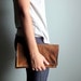 Upcycled Clutch, Large, Brown Leather, Rustic, and Eco-friendly