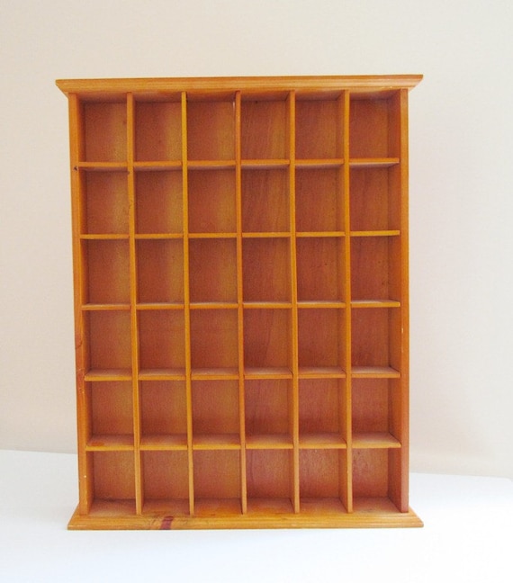 Vintage 36 Nook Display Case Wooden Wall Mount Shelf Rustic