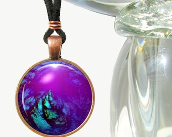 Purple Necklace, Energy Pendant, Chakra Jewelry, Reiki Pendant Necklace