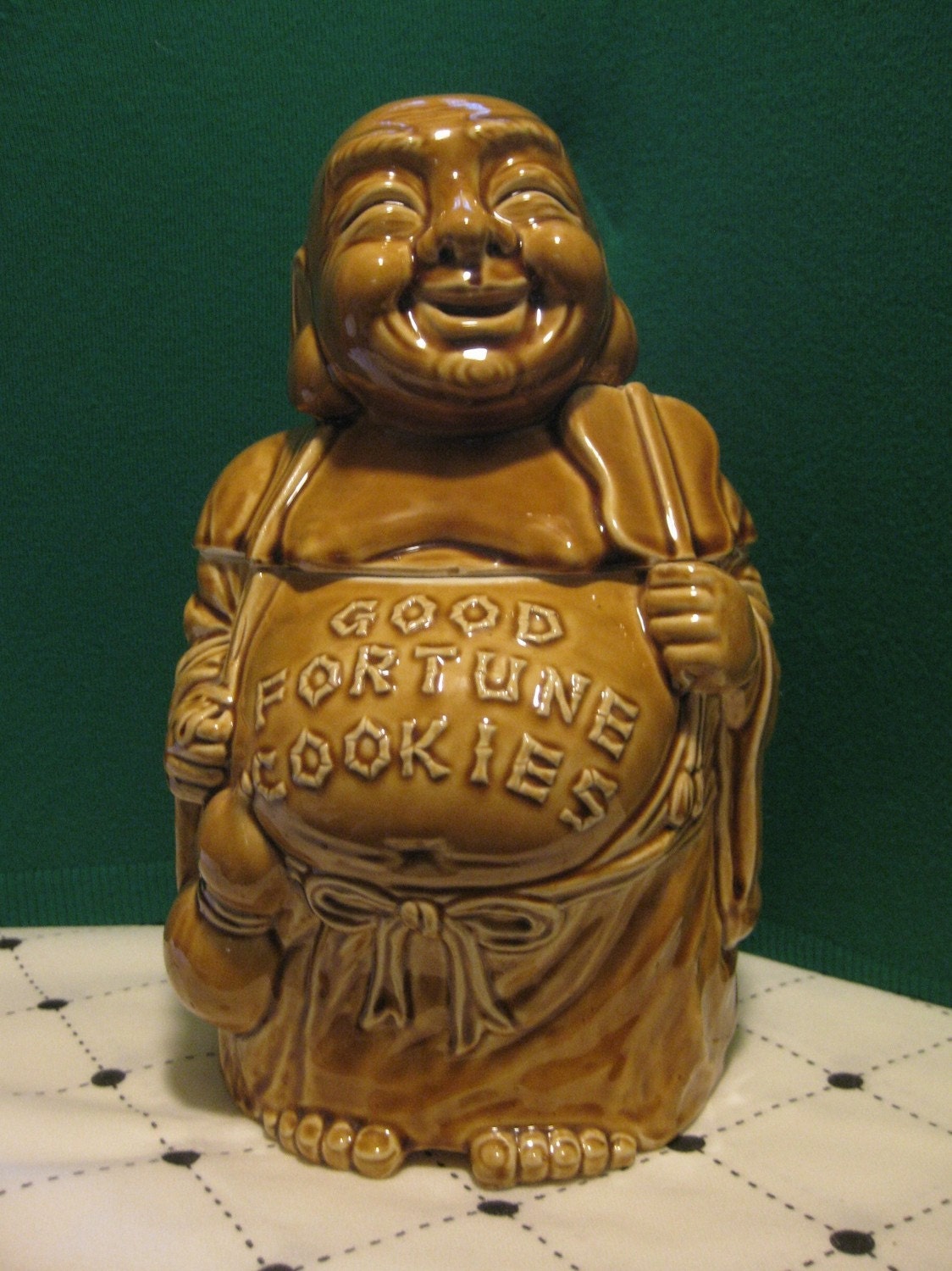 Standing Buddha Good Fortune Cookies Cookie Jar