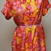 Vintage Ladies Housecoat or Dress Psychedelic Flower Print 1960s Era