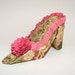 Vintage Rose Pattern High Heel Paper Shoe