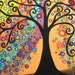 tree painting ORANGE FANTASY artist Mariana Stauffer 40x30" original acrylic abstract