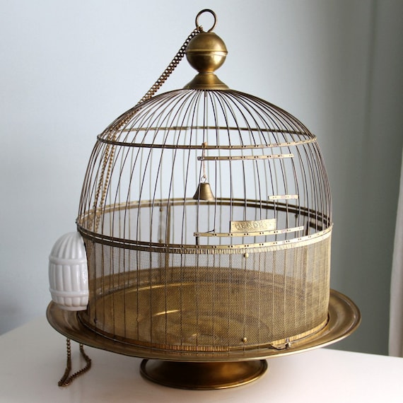 Vintage Hendryx Brass Bird Cage 1930's