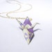 Beautiful Origami Crane Necklace - Spring Time - Gold Fill Chain