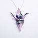 Origami Crane Necklace - For the Love of Purple - Sterling Silver chain