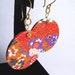 Washi Disk Earrings - Orange red -Vermeil