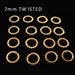 20 pcs Elegant Twisted jump rings 7mm - closed - 24K Gold Vermeil