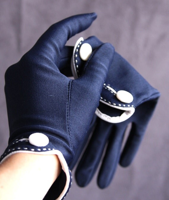 navy blue evening gloves