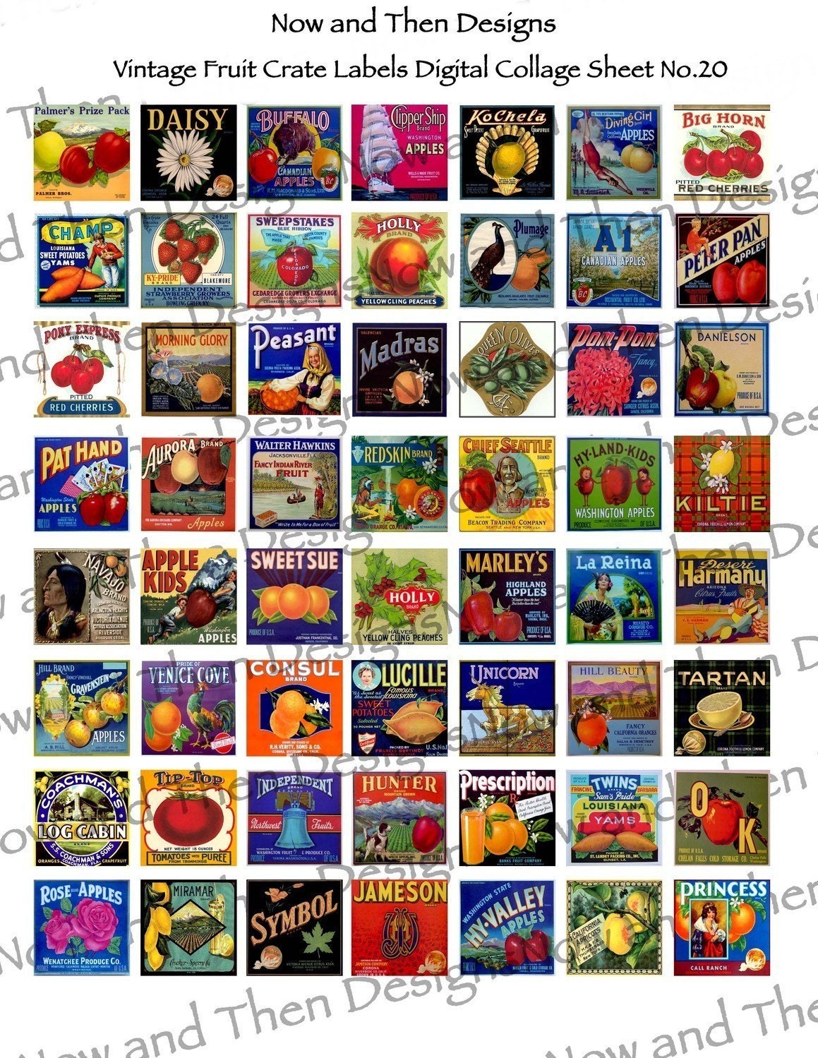 BUY 2 GET 1 FREE Vintage Fruit Crate Labels Inchies Digital