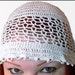 Crochet beanie cotton lacy summer white hat