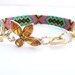 Vintage Berry Bracelet with Vintage Topaz Flower Link
