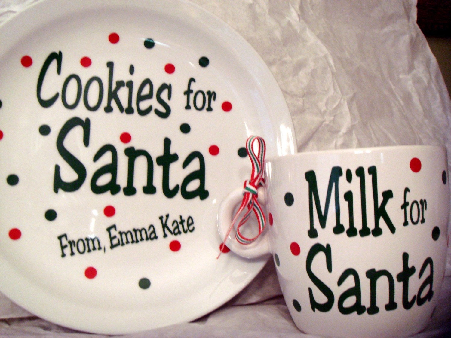 Personalized Santa Plate and Cup Set