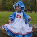 Raggedy Ann Ruffle Back Dress Sizes 6-12 M, 12-18M, 18-24M, 2, 3, 4
