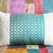 Teal Brocade Patchwork Cushion