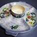 Vintage Serving Dish Appetizer Platter Made in Germany Hand Painted Folk Art Pottery